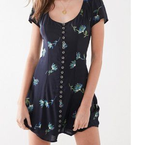 Urban Outfitters Mindy Blue Floral Dress